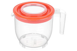 Ёмкость для миксера (блендера) 2,2 л 22,5*17*16 см с крышкой, прозрачная/коралловая (459)