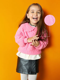 Bebe Yaka Uzun Kollu K?z Bebek Triko Kazak