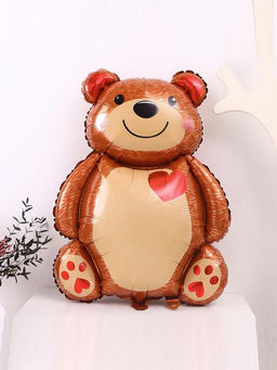 Цена за 2 шт.Воздушный шар фольгированный 33" Мишка с сердцем