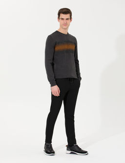 Siyah Slim Fit Kanvas Pantolon
