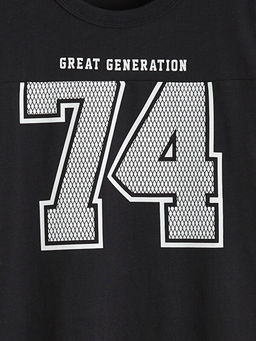 Bisiklet Yaka Bask?l? Erkek ?ocuk Ti??rt ve ?ort