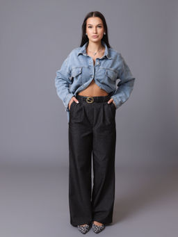 Женские Брюки широкие палаццо. С046 Черный от фабрики Спортсоло