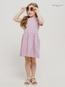 Платье Лето горох розовый - Sovalina фото 2