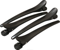 Dewal Зажим для волос карбоновый CL2522, пластик, черный, 9 см, 4 шт. фото 2