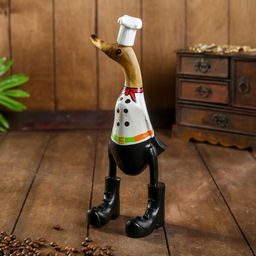 Сувенир «Утка Повар», 13×9×27 см, дерево