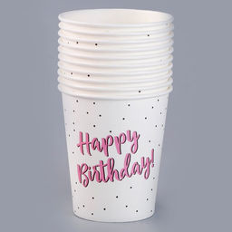 Цена за 10 шт. Стакан бумажный Happy Birthday, 250 мл
