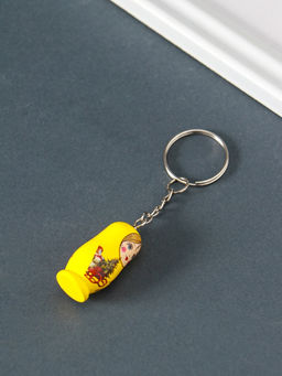 Цена за 12 шт. Брелок для ключей на кольце дерево «Матрёшка», 3.3×1.8×1.6 см, МИКС