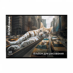 Цена за 5 шт. Альбом для рисования на скобе ErichKrause Big City Cats, А4, 40 листов_MIX-PACK  фото 2