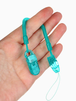 Держатель для соски - пустышки, пружинка, 2 шт., прозрачный, бирюзовый, Крошка Я