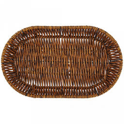 Корзина-сухарница плетеная Кондитер 27х16см h4см, полипропилен, коричневый, металлический каркас, форма овальная (Китай) - Домашняя мода фото 3