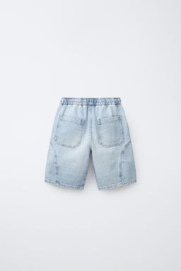 BERMUDA DENIM BARREL / Azul medio