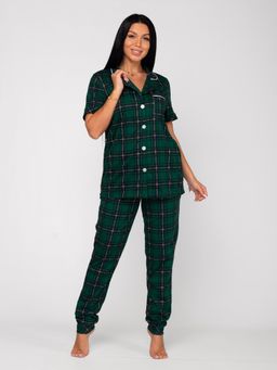 Костюм женский кулирка с брюками "ЛЕОНА" ЗЕЛЕНЬ