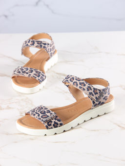 Босоножки 2020.115w.Бежевые леопард