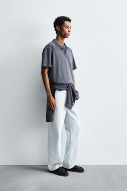 WASHED RELAXED FIT POLO SHIRT - Zara фото 4