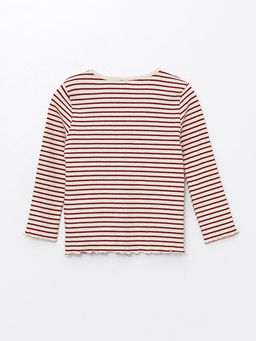 Bisiklet Yaka K?sa Kollu ?izgili K?z Bebek Ti??rt - Waikiki фото 2