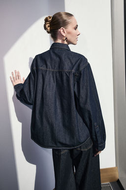 Koyu Mavi Dugme Detayl? Denim Gomlek TWOSS26GO00007 - Trendyolmilla фото 8