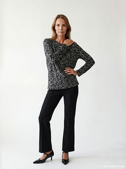 Bisiklet Yaka Desenli Bluz