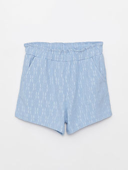 Beli Lastikli Kendinden Desenli K?z ?ocuk ?ort