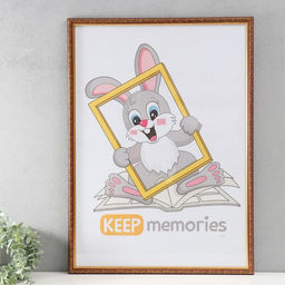 Фоторамка пластик "Винтаж" 50х70 см, красное дерево (пластик)