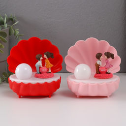 Фигурка светящаяся Парочка в ракушке, 11.5?10?11.5 см, МИКС