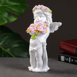 Фигура «Ангел с розами», 13×9×22 см