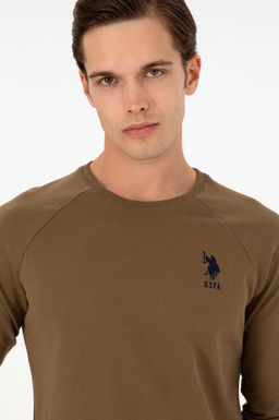 Мужской базовый свитшот цвета хаки Неожиданная скидка в корзине - U.s. polo assn фото 9