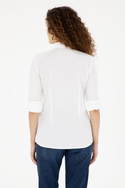 Женщина белая длинная рубашка. Основная рубашка скидка в корзине - U.s. polo assn фото 5