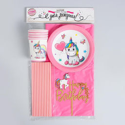 Набор посуды С Днём Рождения, единорожка - Страна карнавалия фото 6