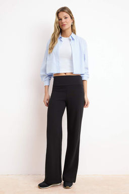 Gri Ince Ekstra Yuksek Bel Wide Leg/Genis Kesim Pantolon TWOAW25PL00026