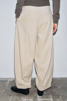 ZW COLLECTION BARREL CORDUROY TROUSERS - Zara фото 2