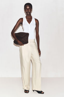 PANTAL?N SASTRE DE MEZCLA DE LINO STRAIGHT LEG - H&m фото 3