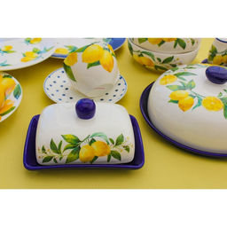 Маслёнка Доляна «Лимон», 17×12×8,5 см, доломит, белая