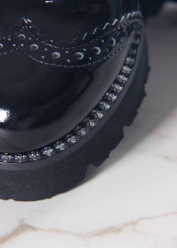 Туфли полуботинки 100.10182bl. Черный наплак