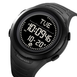 Часы наручные Skmei мужские электронные спортивные с компасом 2166black-black