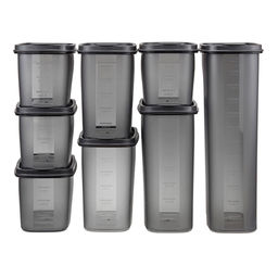 Банка для сыпучих продуктов пластмассовая Бест 1,5л, 9,5х19х14см, графитовый (Россия) - Домашняя мода фото 9