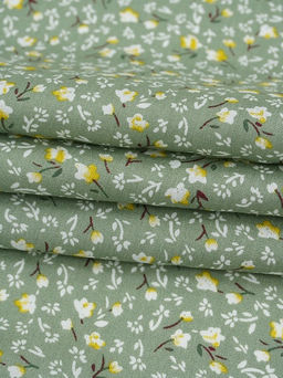 Штапель Варенька цв.темный морозно-зеленый, ш.1.45м, вискоза-100%, 90гр/м.кв - Купава фото 14