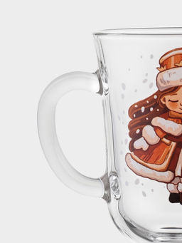 Цена за 12 шт. Кружка Глинтвейн. Новогодние игрушки, 250 мл, стекло, рисунок МИКС