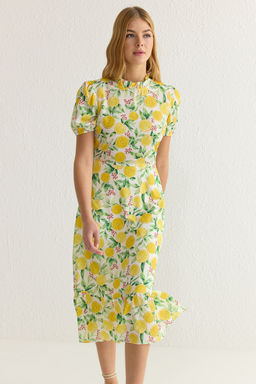 TRENDYOLMILLA Ac?k Mavi Cicekli A Kesim F?rf?rl? Midi Dokuma Elbise TWOSS20EL0894  фото 26