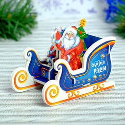 Цена за 2 шт. Конструктор 3D фигурки Сани Деда Мороза