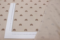 Муслин двухслойный с эф.жатости Радуга-дуга цв.бежево-молочный, СОРТ2, ш.1.43м, хлопок-100% - Купава фото 4