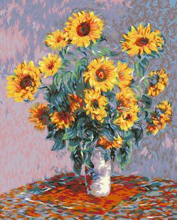 ФРЕЯ MET-PNB/PL-003 Набор для раскрашивания по номерам 50 х 40 см Клод Моне, Подсолнухи