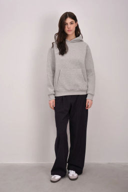 Светло-серая меланжевая толстовка с капюшоном - Incity фото 3