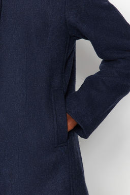 Lacivert Ribana Yaka Detayl? Yunlu Kase Kaban TWOAW24KB00059