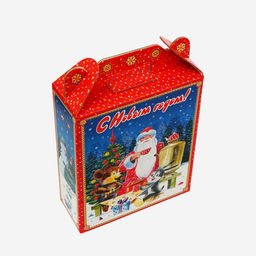 Цена за 5 шт. Подарочная коробка новогодняя Подарок Чаепитие 16,8 х 7 х 25 см. - Simaland фото 3