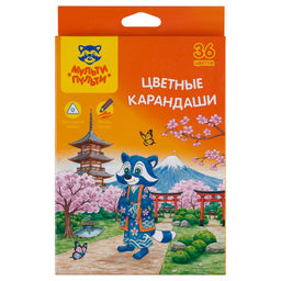 Карандаши Мульти-Пульти "Енот в Японии" 36цв., трехгранные (СР_67801)