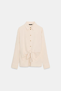 SHIRT WITH WAIST KNOT - Zara фото 5