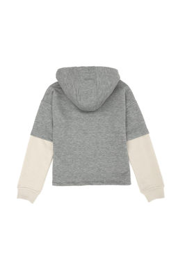 _ocuk Gri Melanj Kap__onlu Sweatshirt