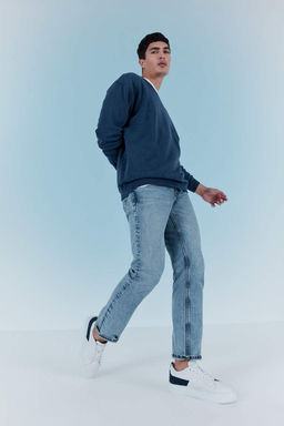 Джинсовые брюки прямого кроя Wiser с нормальной посадкой и нормальной талией - Defacto фото 8