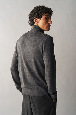 Cardigan de lana merino con cremallera Slim Fit - H&m фото 5