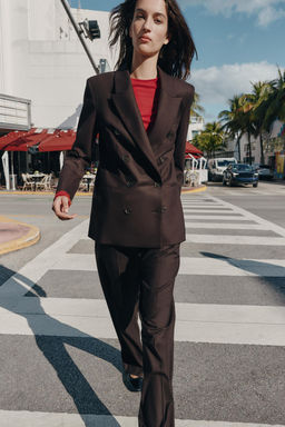 DOUBLE-BREASTED BLAZER WITH SHOULDER PADS - Zara фото 18